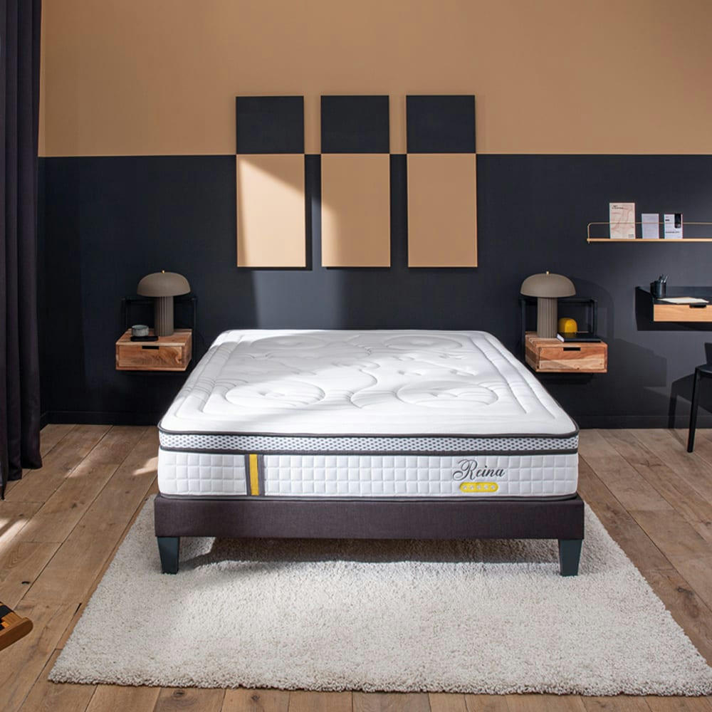 REINA 2.0 - Ensemble  140x190  Matelas Ressorts + Alèse anti punaise