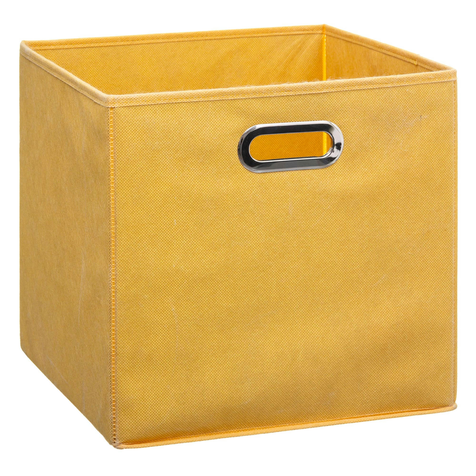 - Boîte de rangement  en tissu jaune - 31x31x31cm