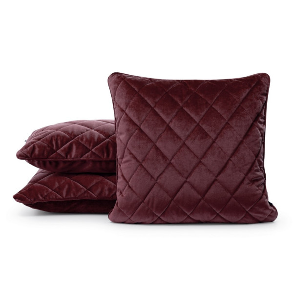 Poszewka 45x45 Velvet 27 D bordowa welurowa geometryczna