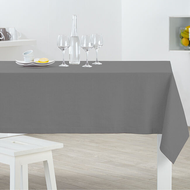 Nappe rectangulaire grise unie