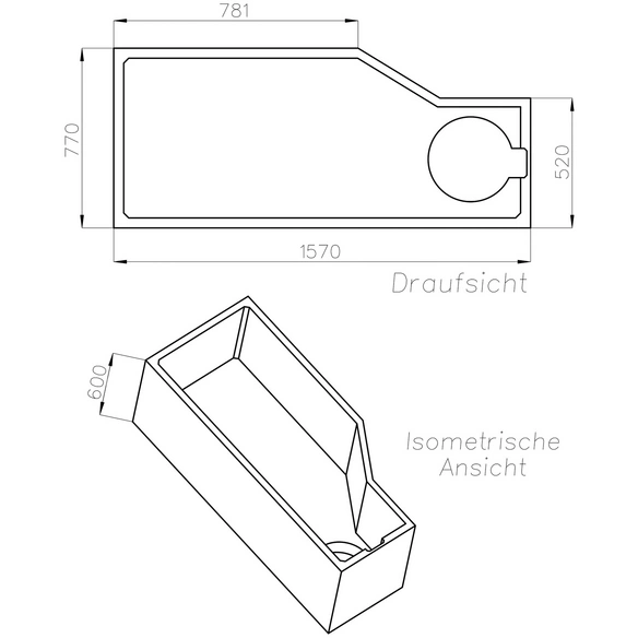 Wannenträger »Cello«, BxHxL: 77 x 60 x 157 cm, weiß