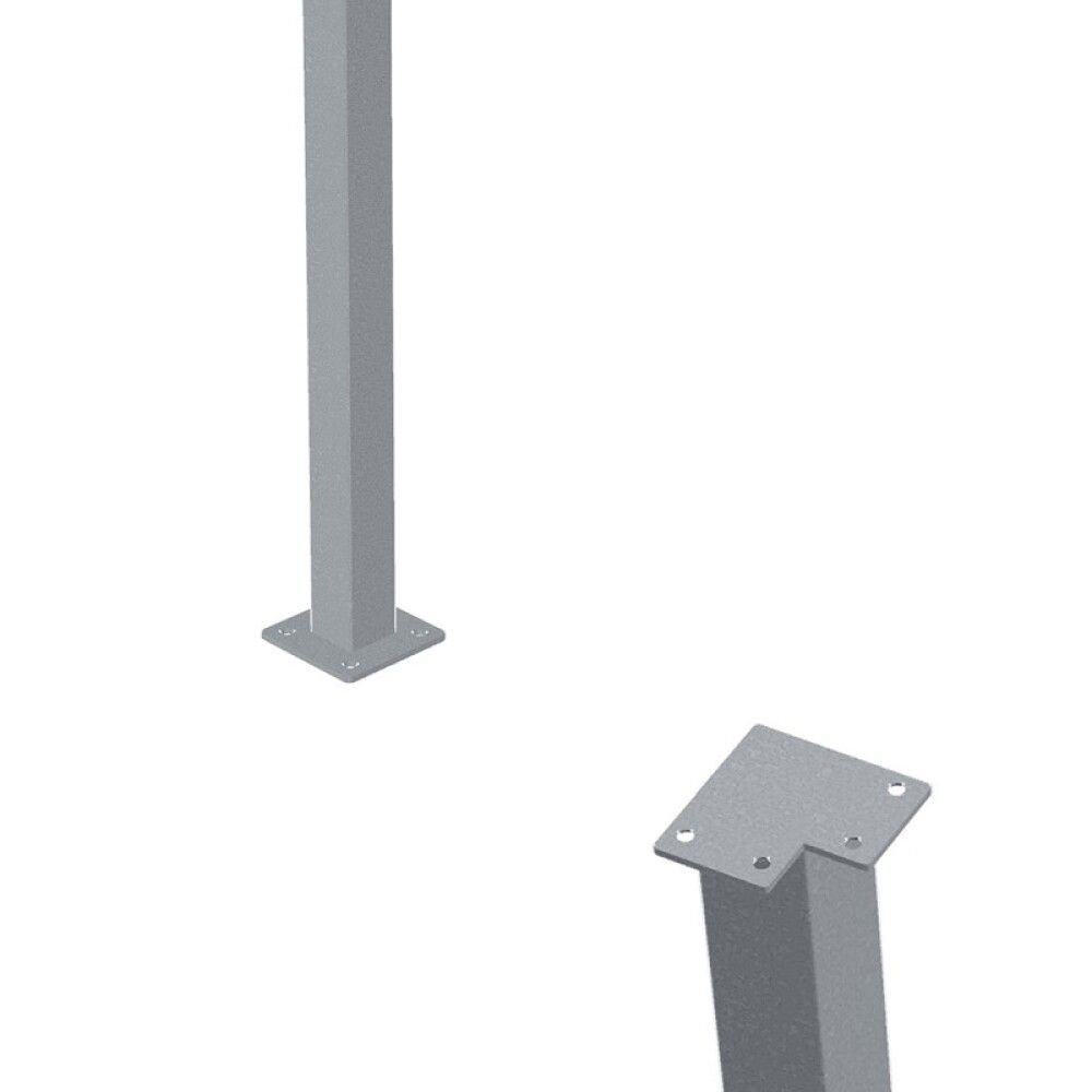 HJØRNESTOLPE PLUS MED FOT FOR REKKVERK 4,5X4,5X103,3CM STÅL