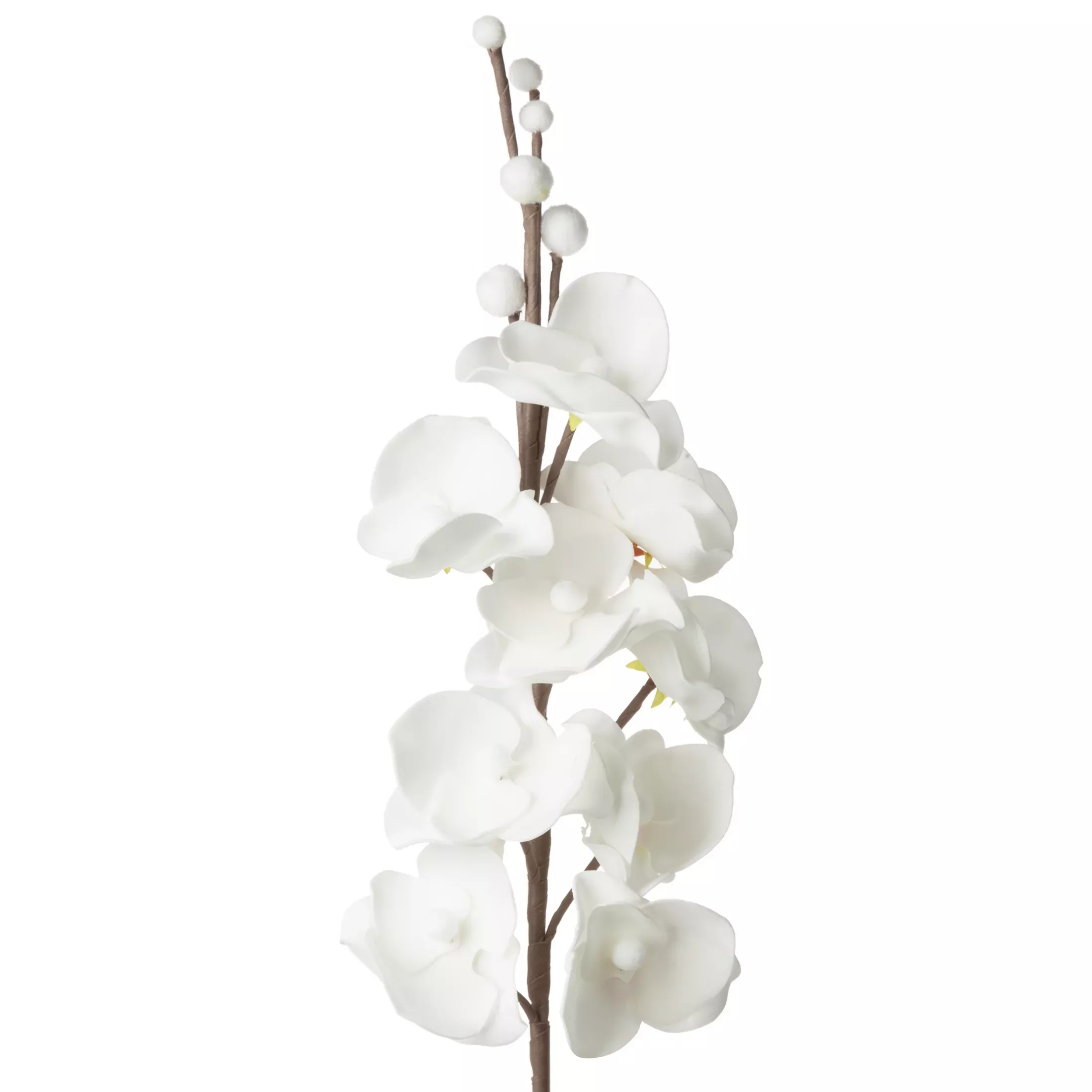 Kwiat sztuczny storczyk biały z pianki foamiran 87 cm
