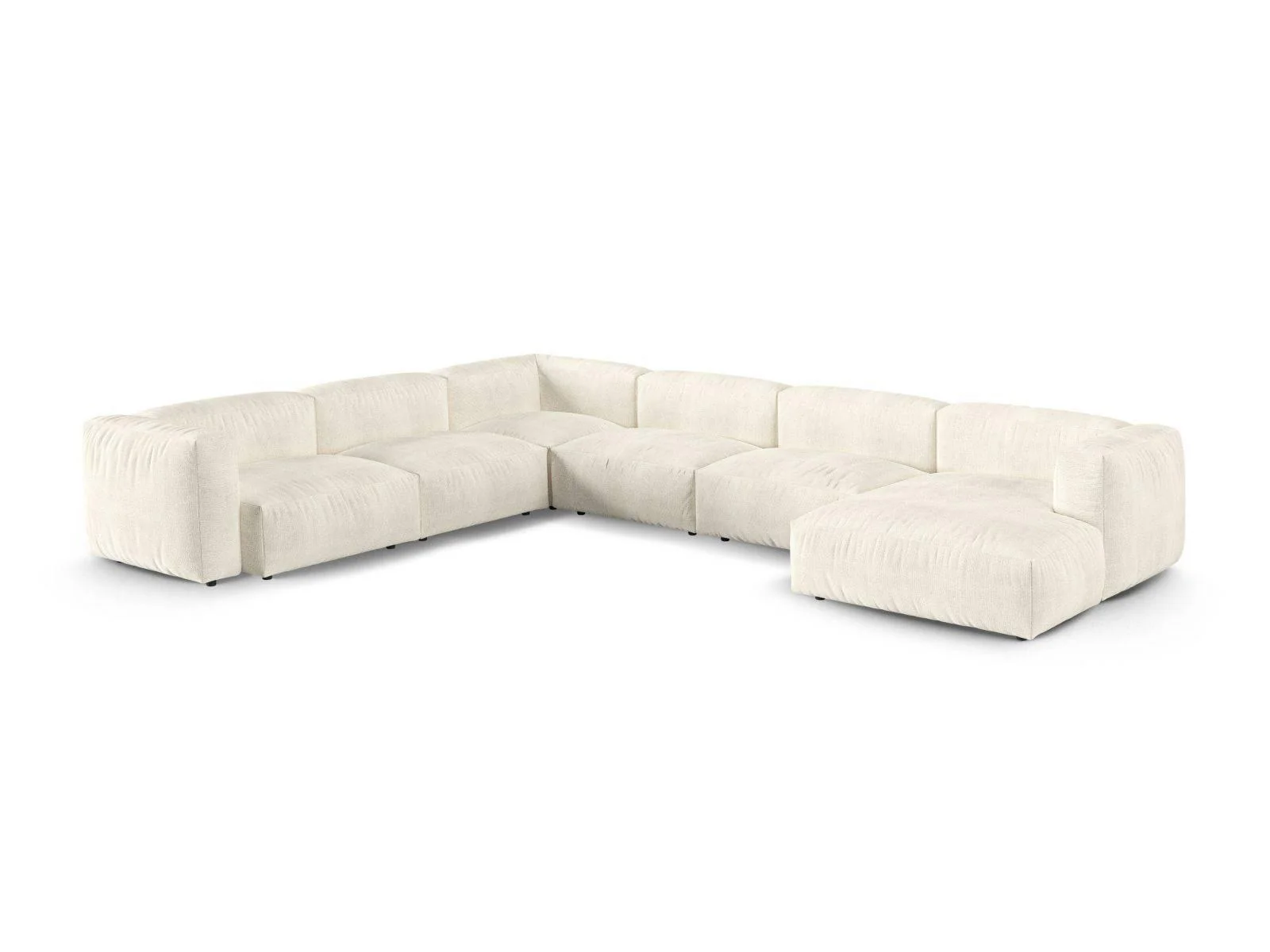 Modulaire hoekbank Martina links bouclé