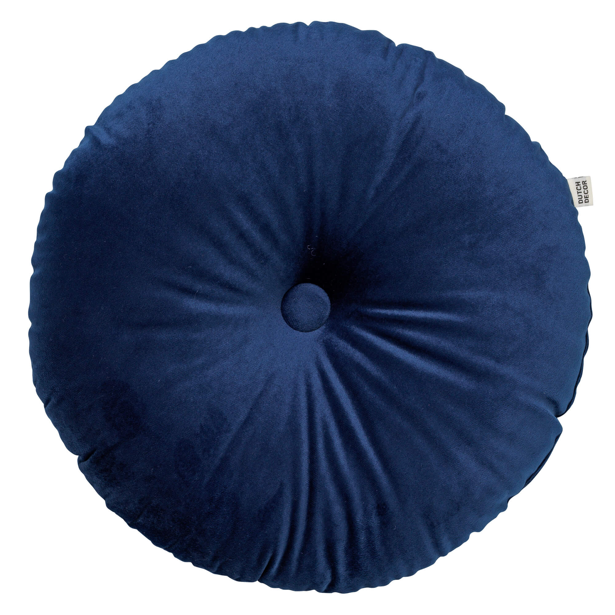 OLLY - sierkussen Ø38 cm - rond velvet - Insignia Blue - blauw