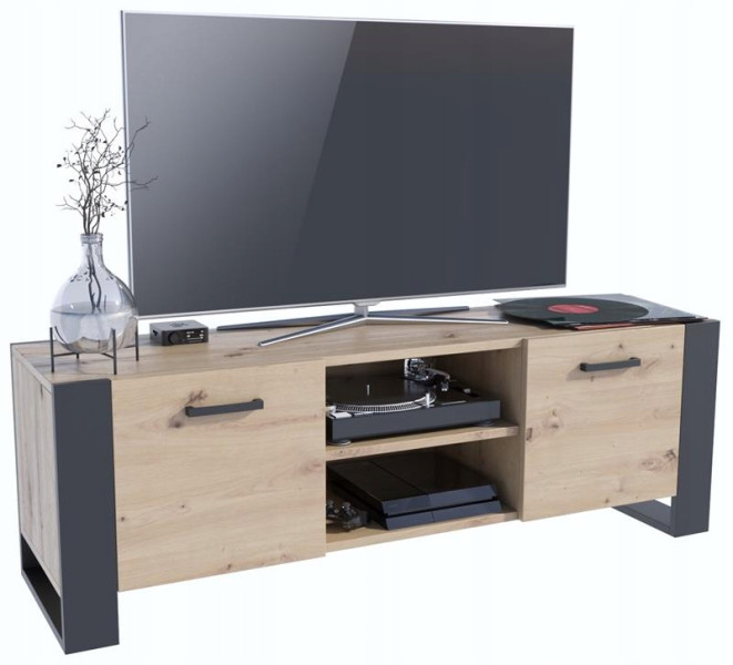 Szafka stolik RTV ALBA BIS 150cm artisan-czarny