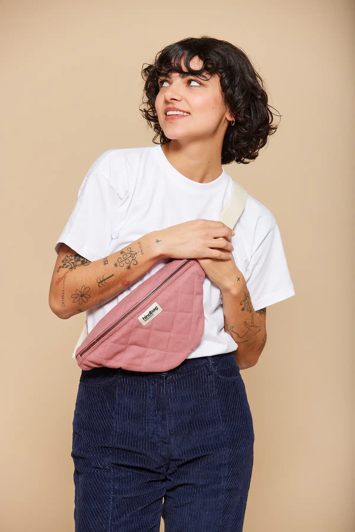 Sac banane matelassé Olivia Rose blush