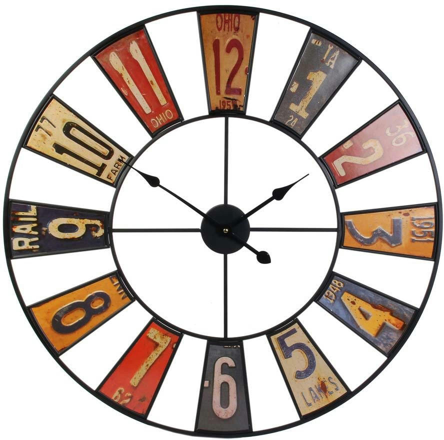 - Horloge en métal recyclerie 80 cm
