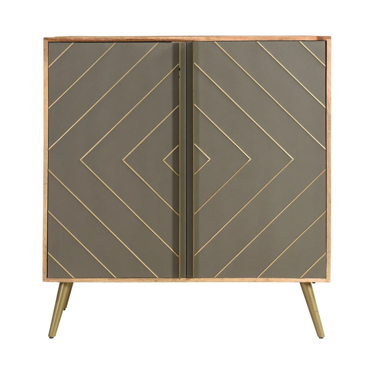 Somette Natural & Cement Grey Two Door Bar Cabinet