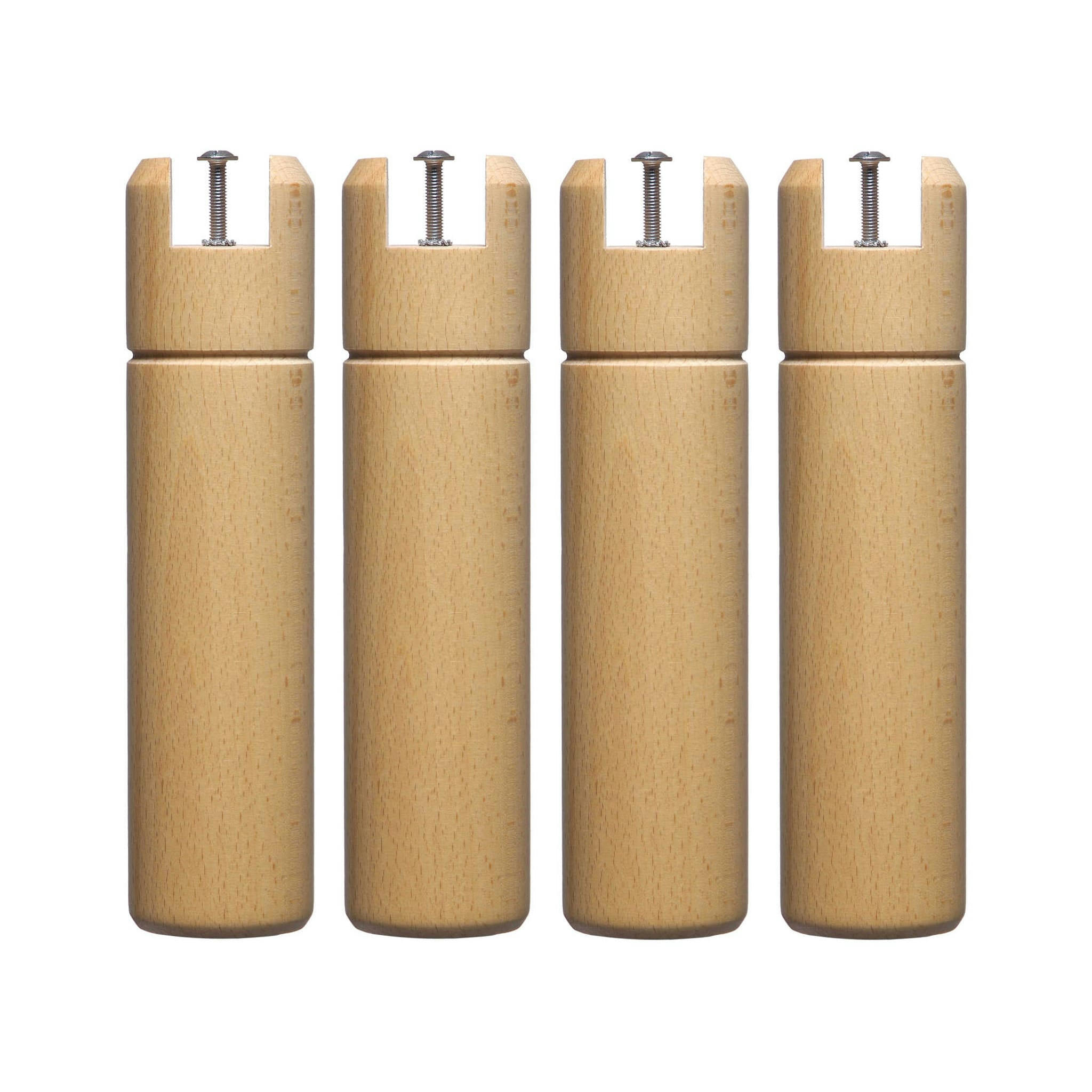 - 4 pieds cylindriques pour cadre à lattes bois naturel 25 cm