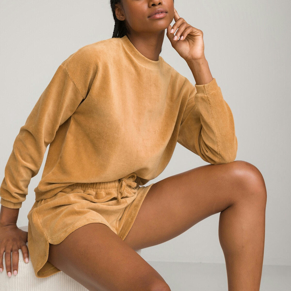 Pyjashort velours côtelé