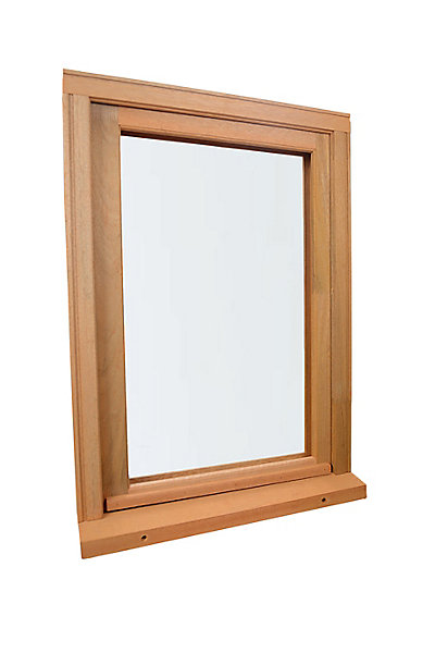 Fenêtre 1 vantail tirant gauche double vitrage GoodHome en bois marron l.65 x H.97,8 cm
