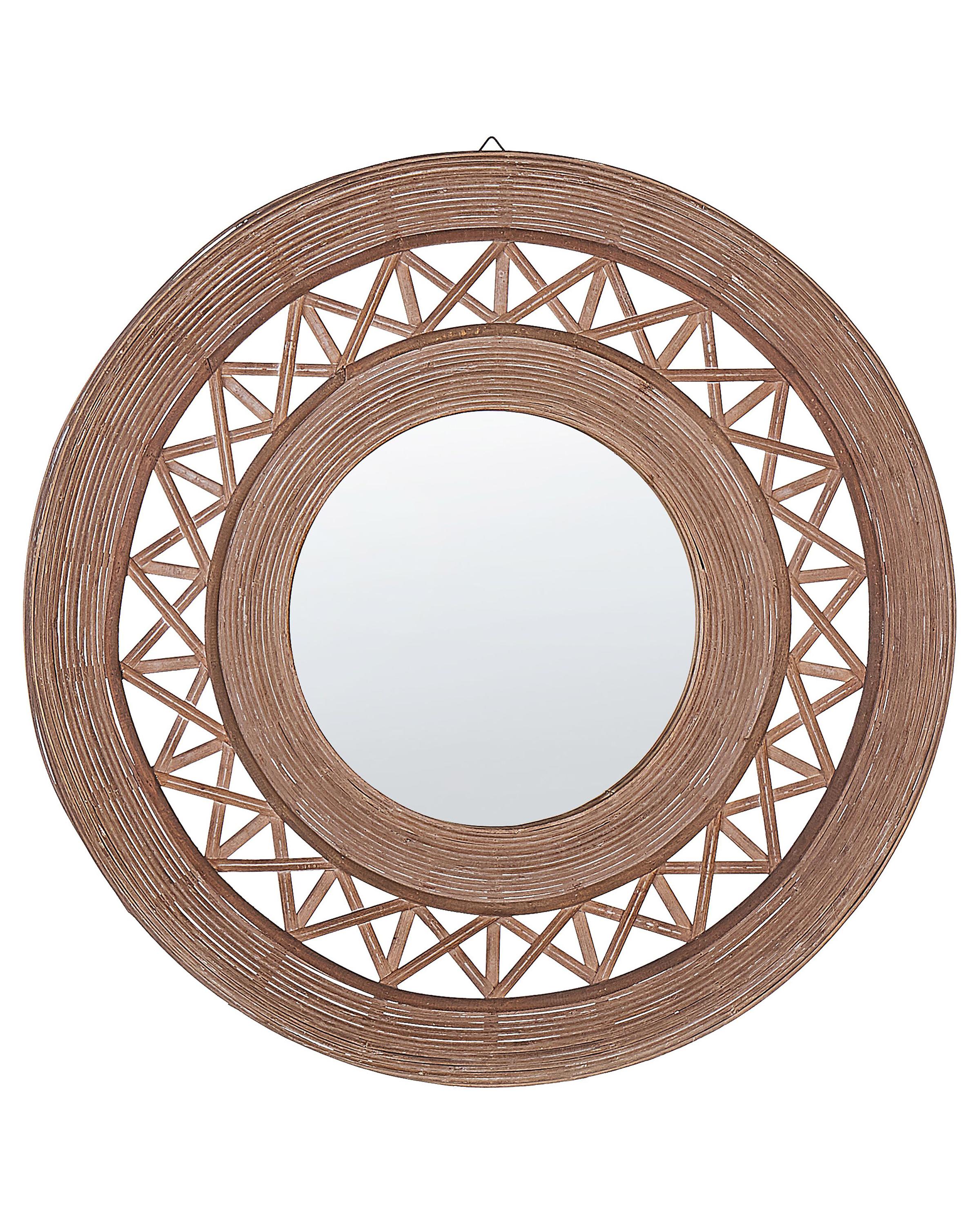 Wall Mirror CACOMA 62 cm 62 cm Bamboo Brown