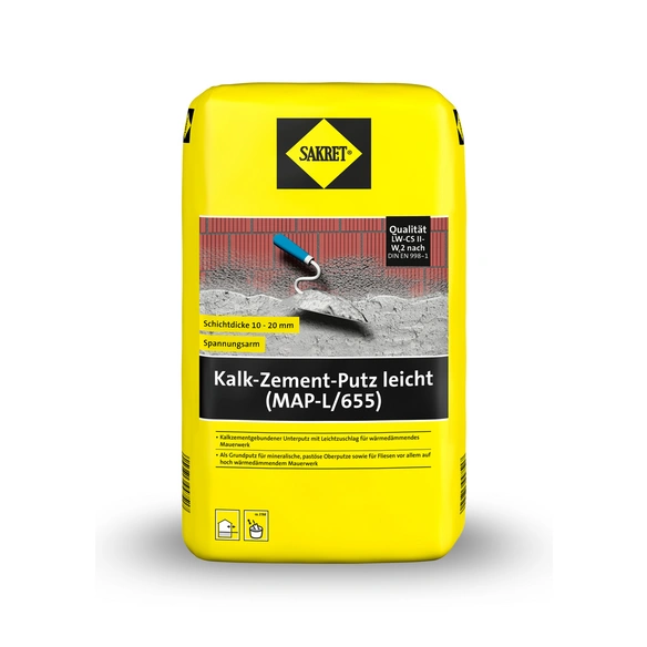 Kalk-Zement-Putz leicht (MAP-L-655) grau 25 kg