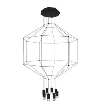 Lampa wisząca LINEA-8 czarna 80 cm I loft metal