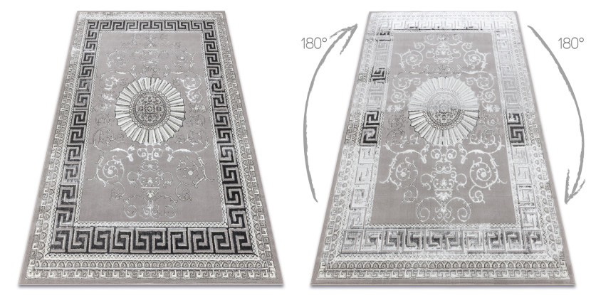 Dywan BLISS Z160AZ246 ciemnoszary / szary - Ramka, grecki 80x150 cm