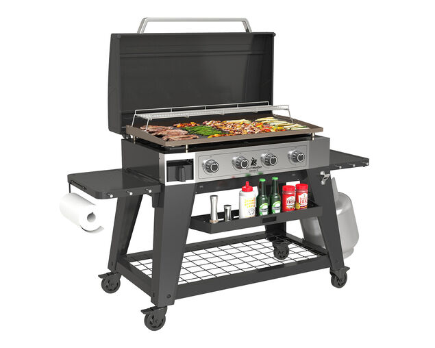 Beefmaster Griddle 4 Burner Flat Top BBQ on Cart