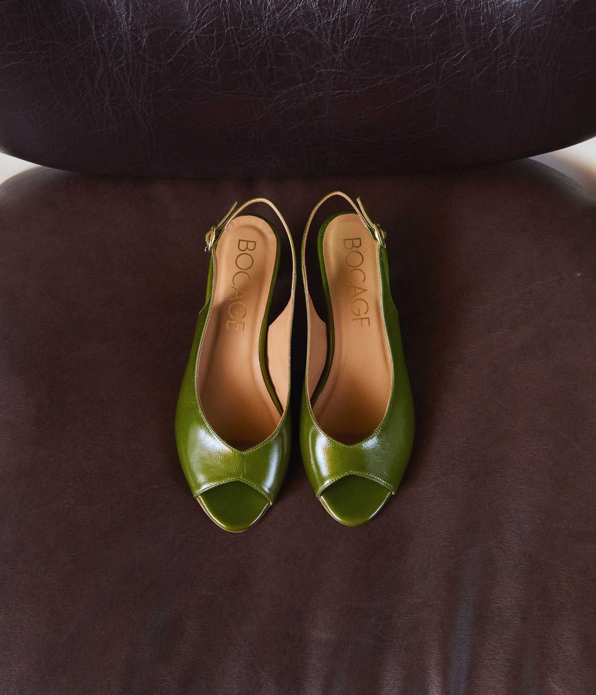 Escarpin Slingback Désir vert cactus