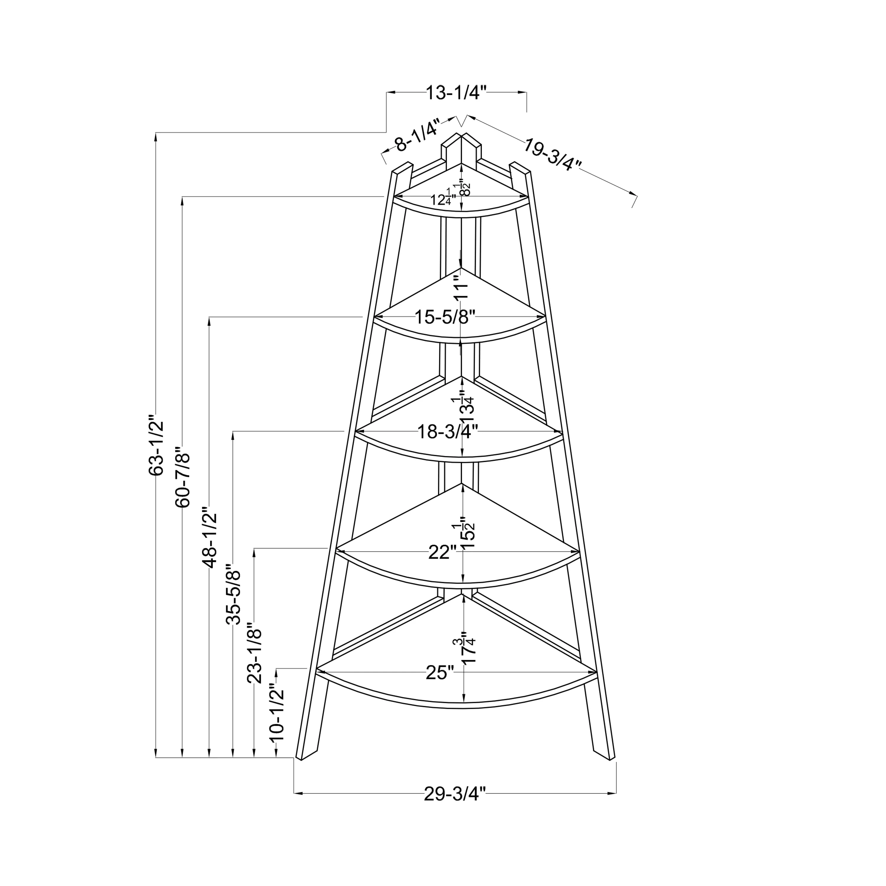 Kiki Transitional 5-Tier Corner Ladder Display Bookshelf by Furniture of America