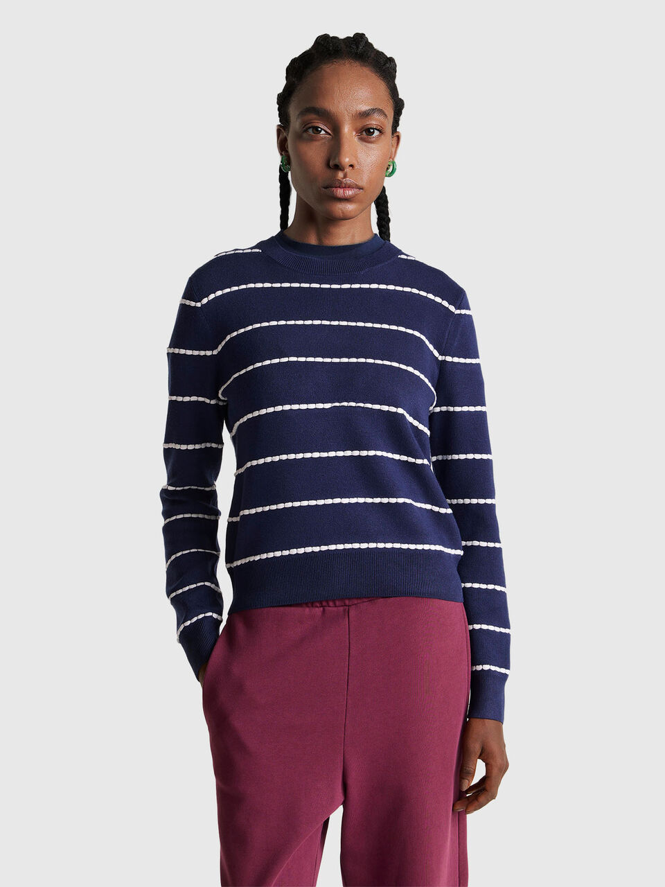 Jacquard sweater in viscose blend