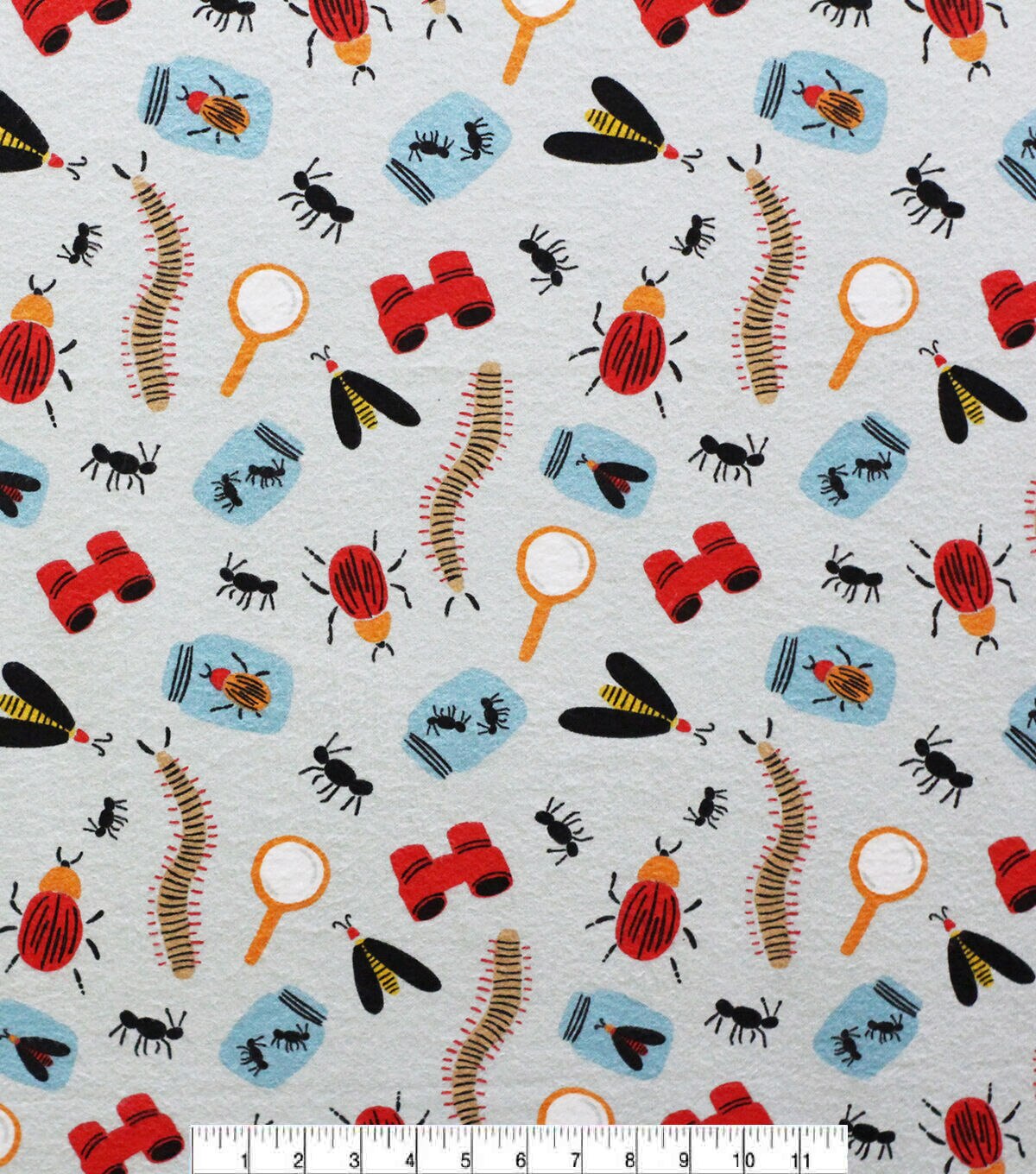 White Bug Catcher Super Snuggle Flannel Fabric