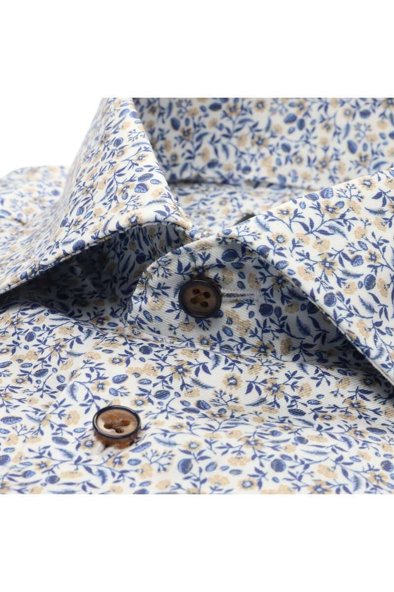 ETERNA Modern Fit Hemd beige/blau, Bedruckt