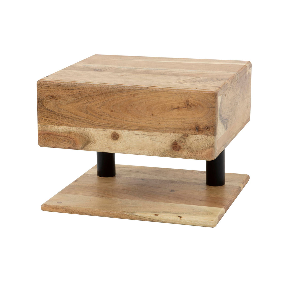 Giga Meubel Nachtkastje Shelve - Naturel Acaciahout - 27x35x32cm