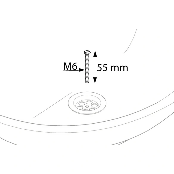 Ersatzschraube für Ablaufventil, Metall, M6 AG x 55 mm