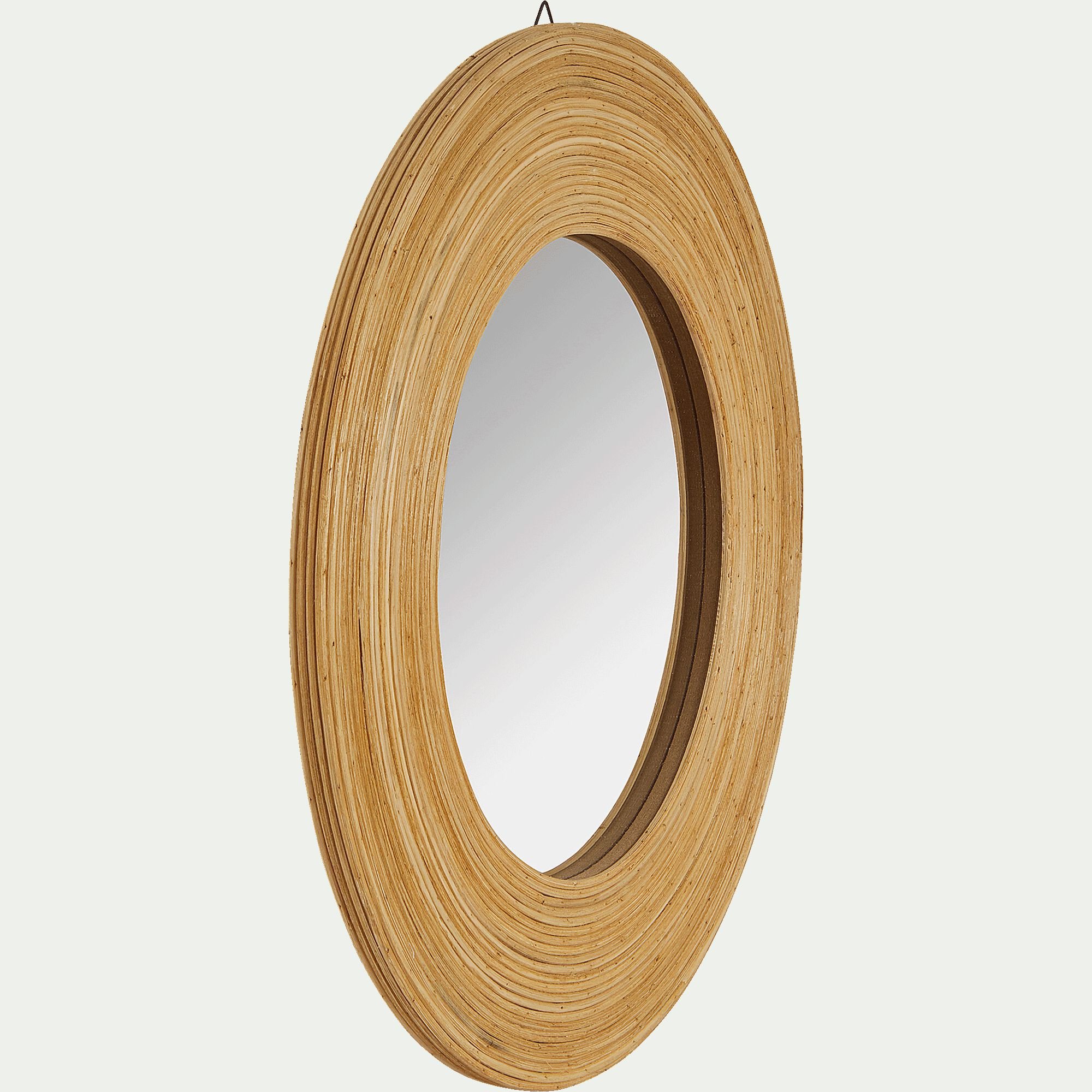ASTER - Miroir rond en bois naturel D40,5cm