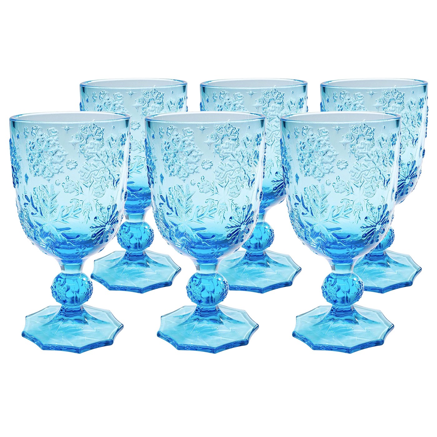 Wijnglazen Ice Flowers blauw (6 Set) Kare Design