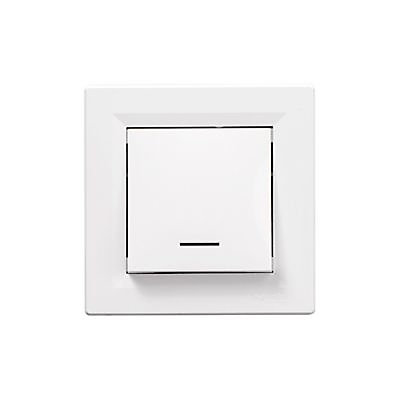 Interrupteur va-et-vient lumineux complet Schneider Electric Asfora blanc