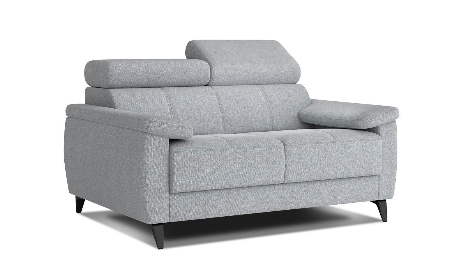 TAUNUS - Canapé droit 2 places tissu beige foncé