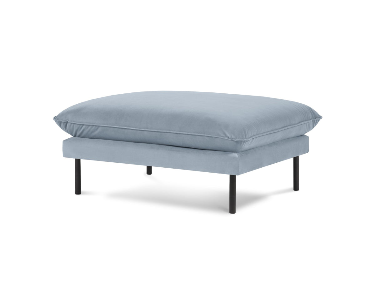 Cosmopolitan Design Poef Vienna flueel, lichtblauw - 73x93x43cm