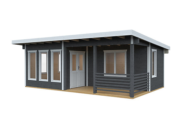 Abri de jardin SKAN HOLZ Arnheim, 670 x 444 cm, traitement coloré gris ardoise