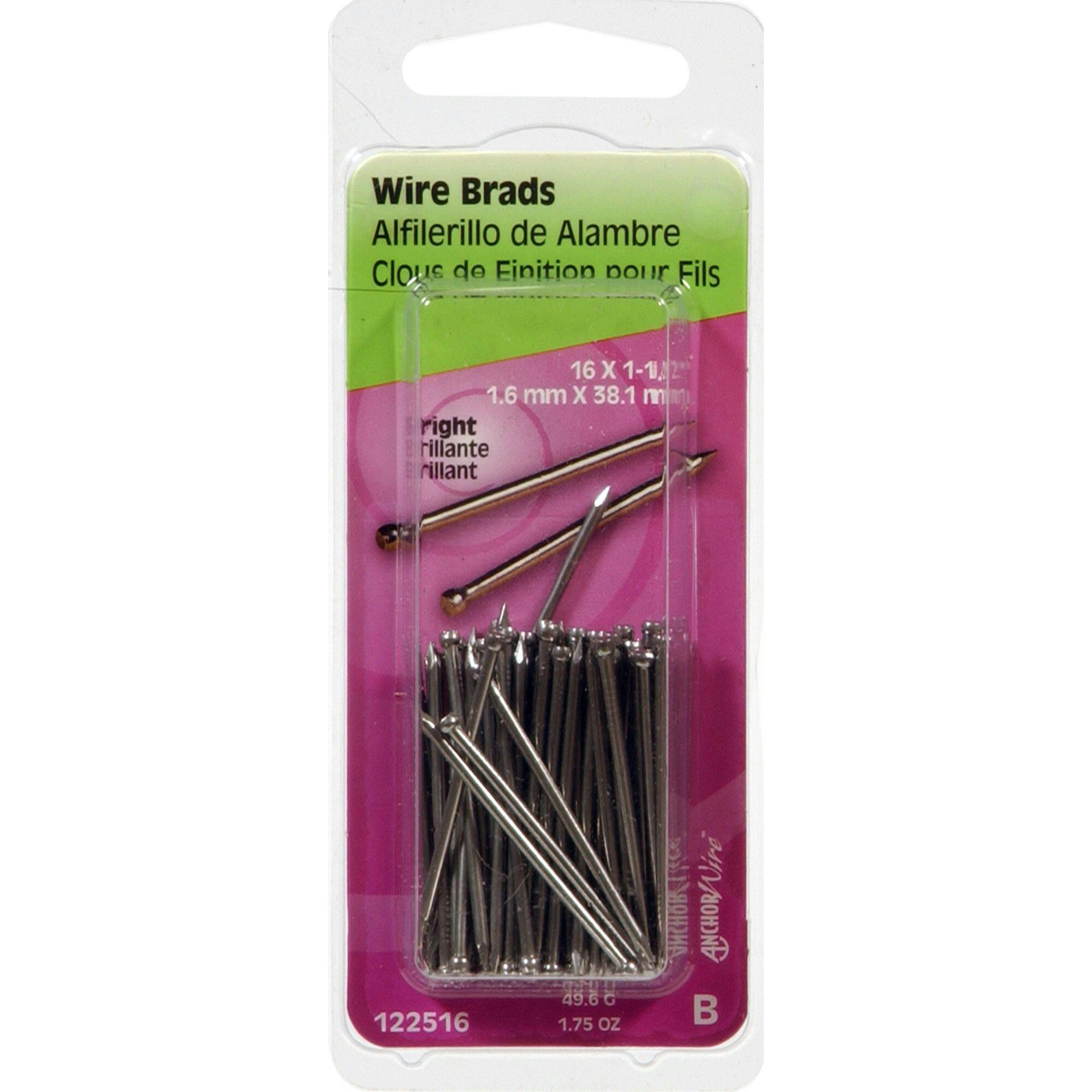 Hillman Wire Brads, Cupped Heads, Small Diameter, 1-1/2 x 16-in