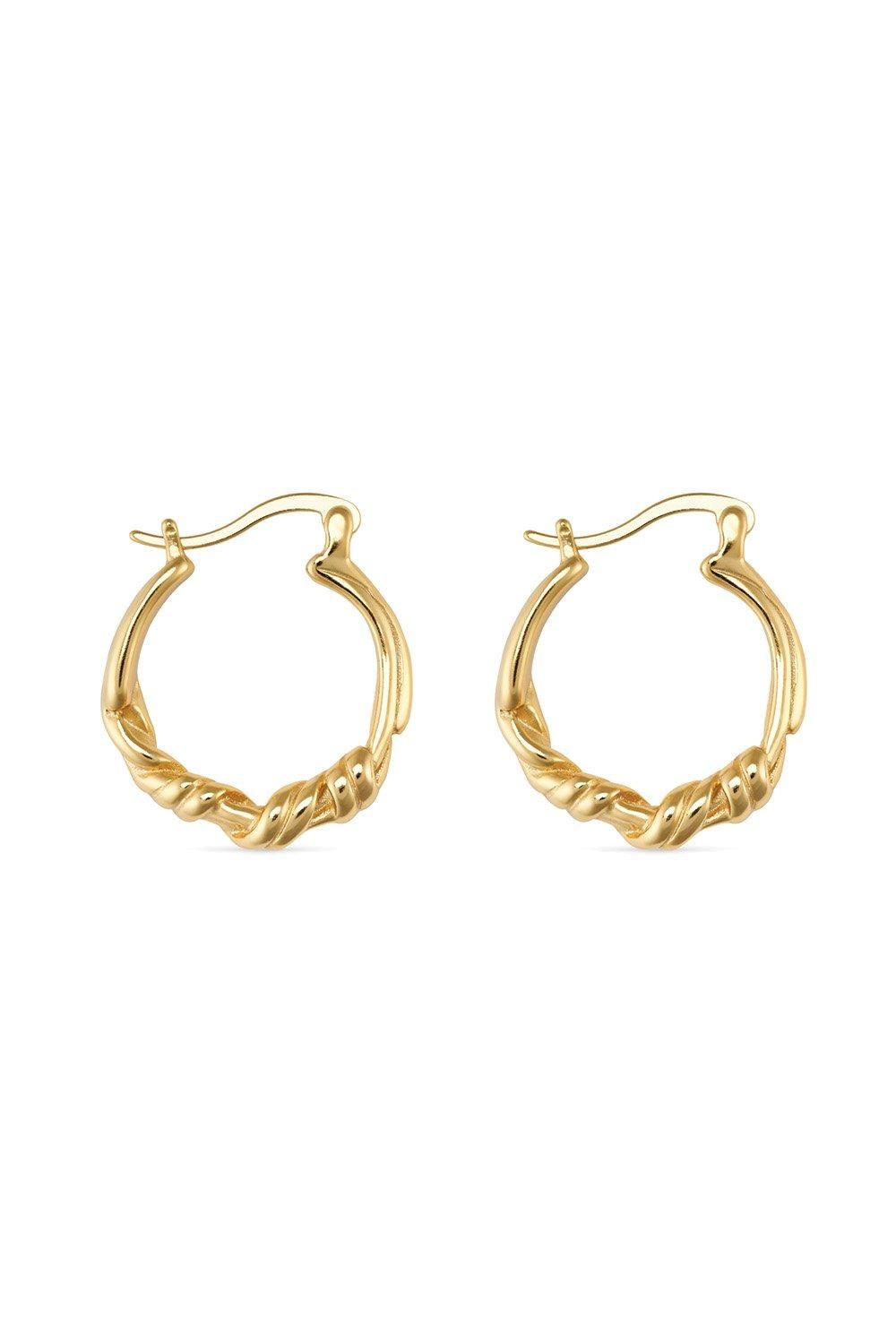 Elk & Bloom Chunky 14K Gold Twisted Hoop Earrings