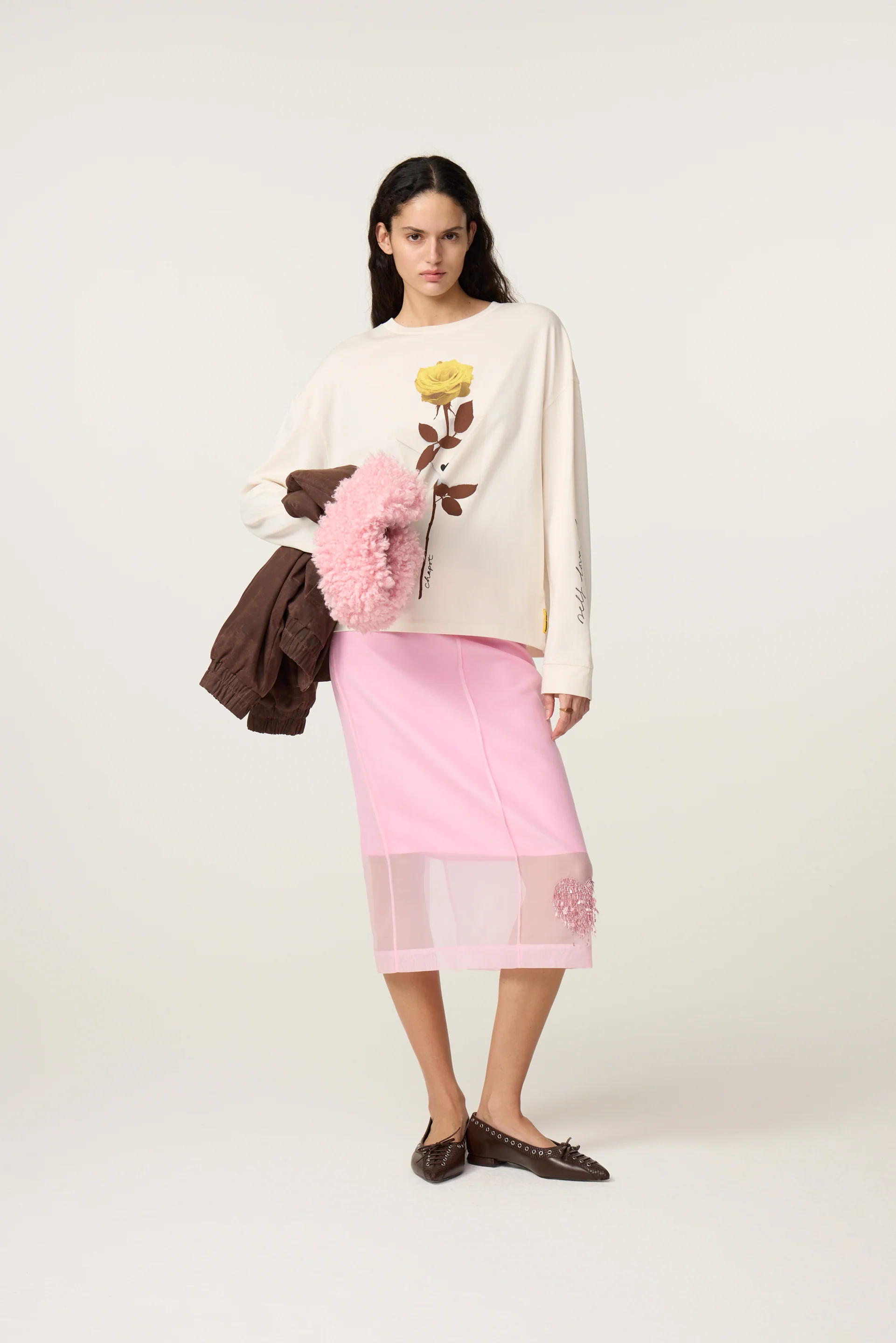 Phileine Rose LS T-shirt | Cosy White