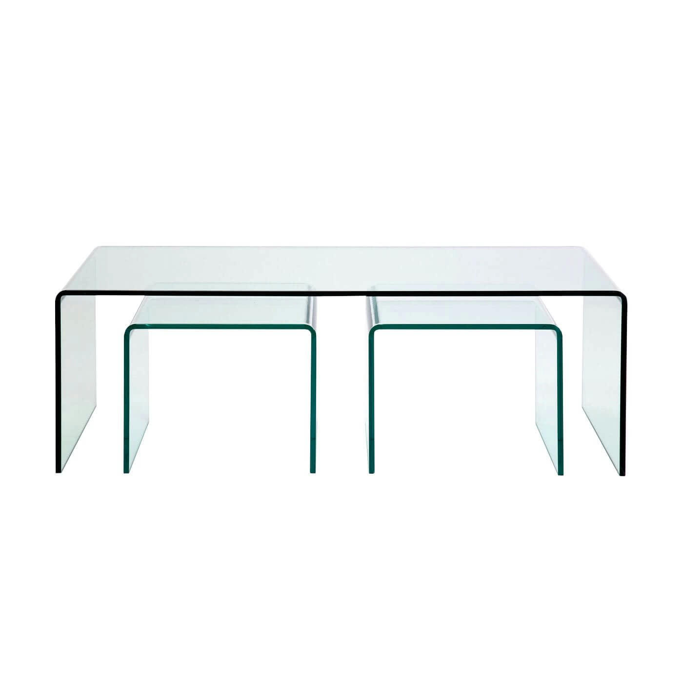 VISIBLE CLEAR - 3 tables basses en verre