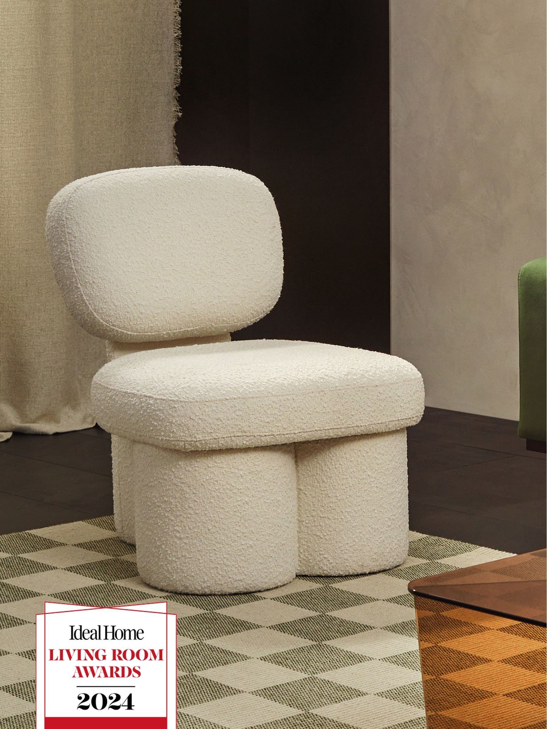 Thea Accent Chair in Ivory Boucle