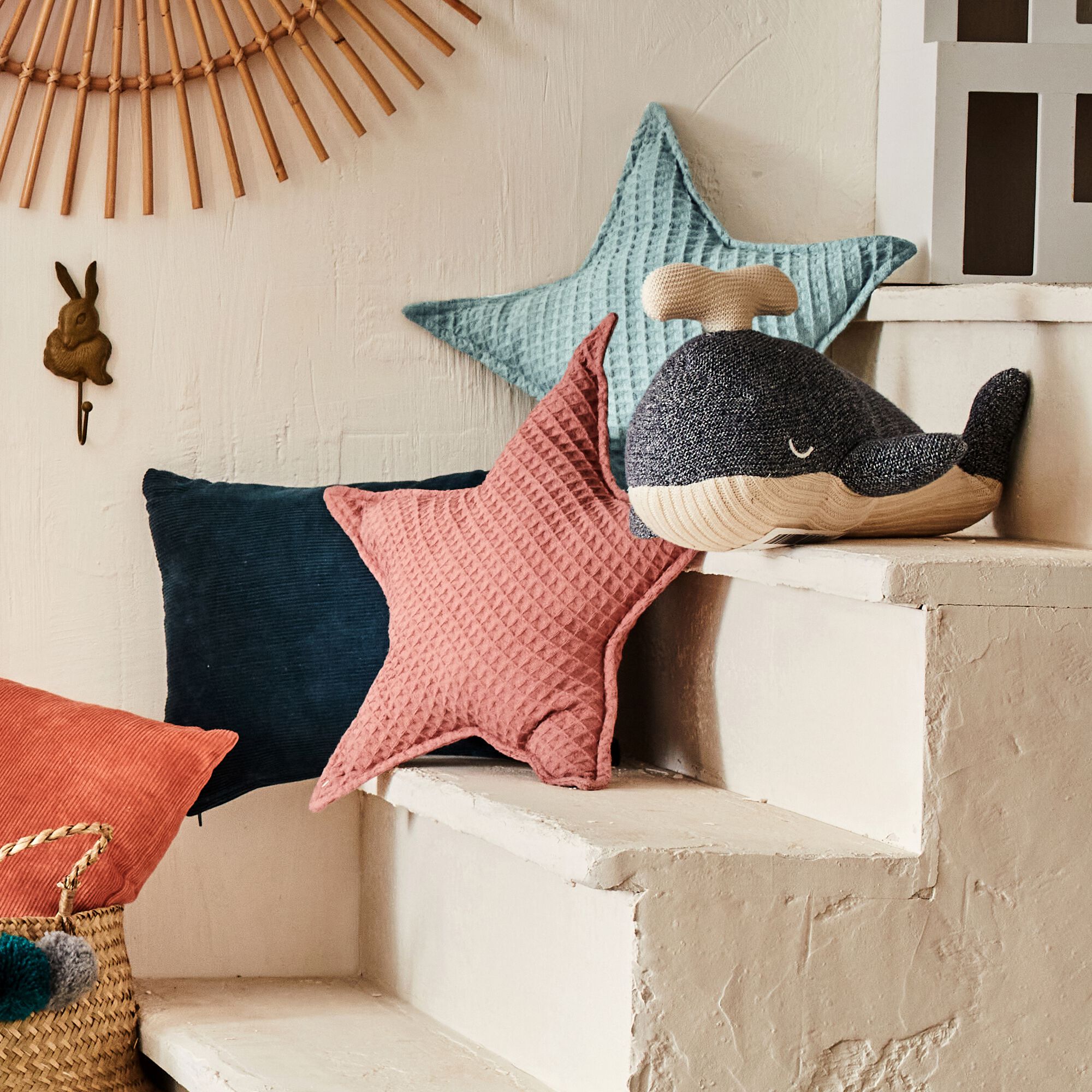 ASTER - Coussin forme étoile 45x45cm - rose