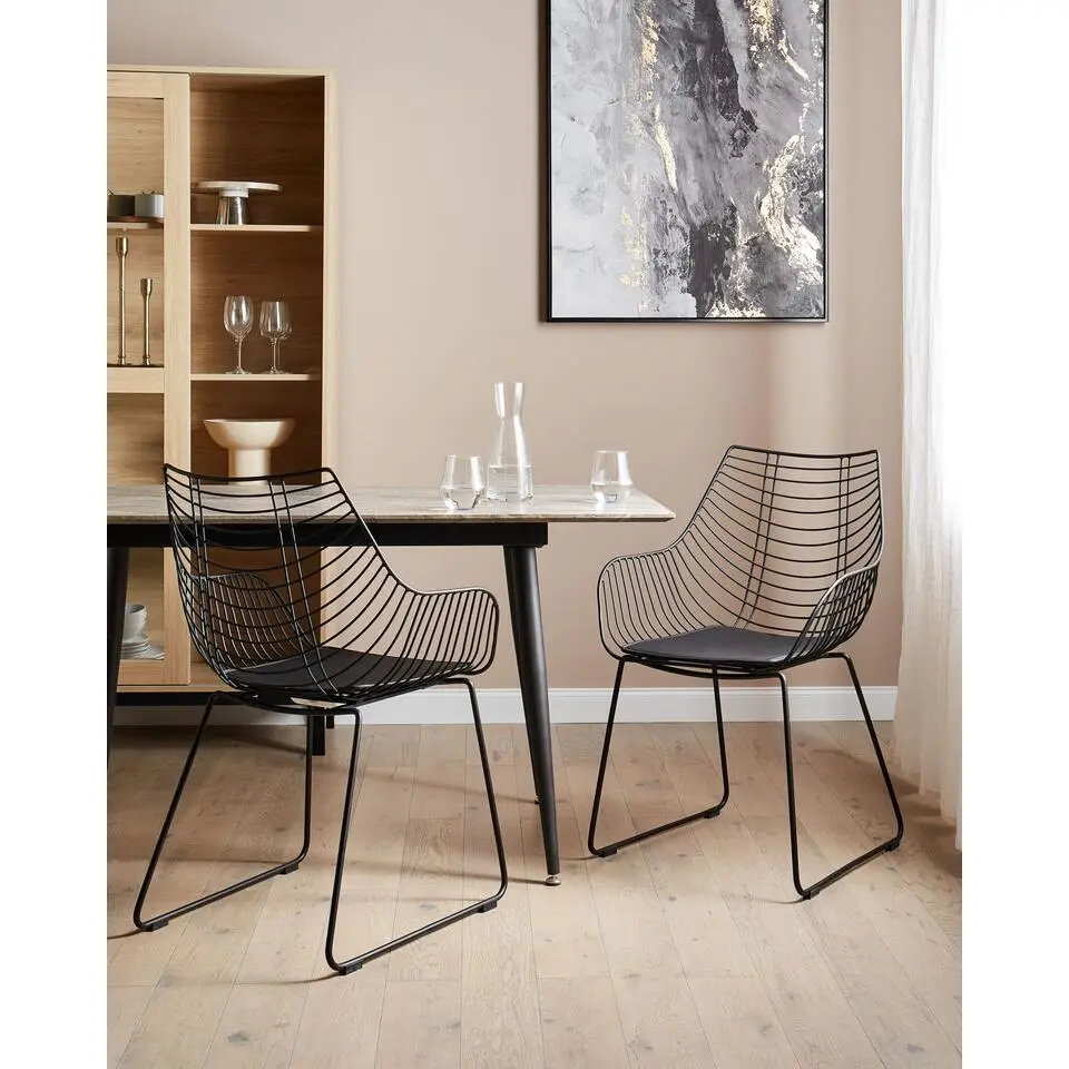 ANNAPOLIS - Eetkamerstoel set van 2 - Zwart - Metaal