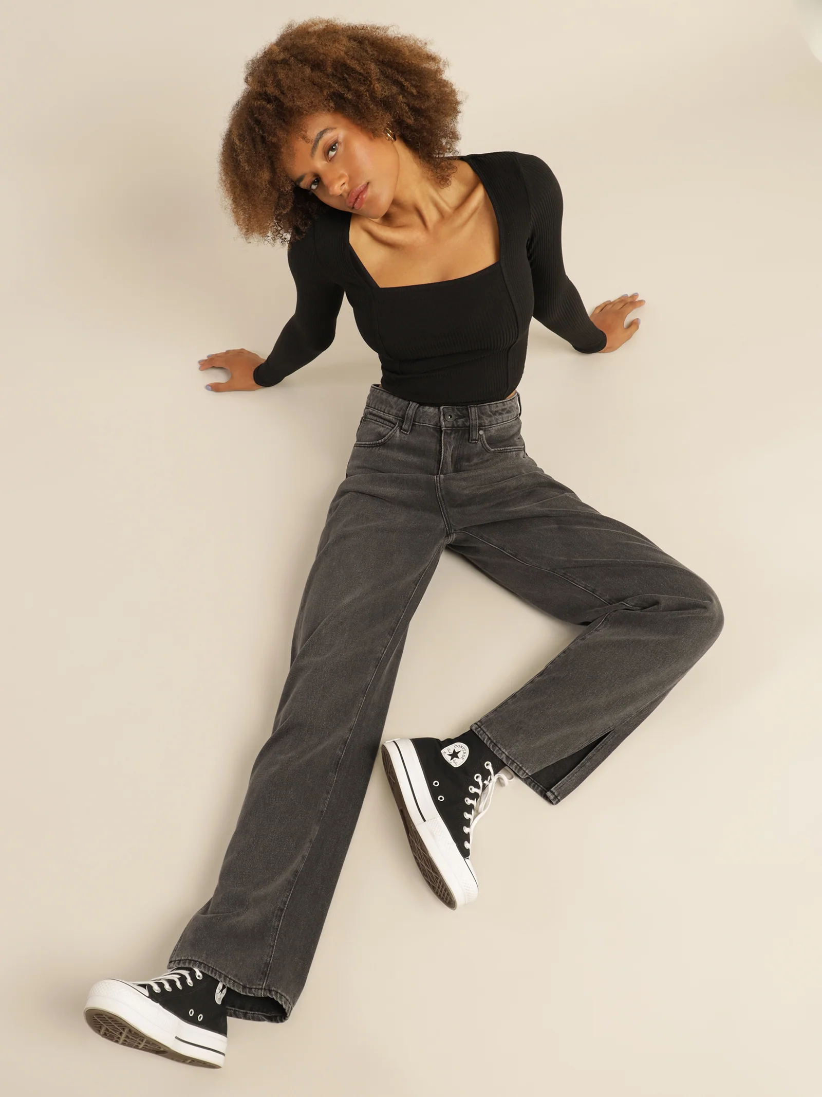 Hailey Baggy Split Jeans