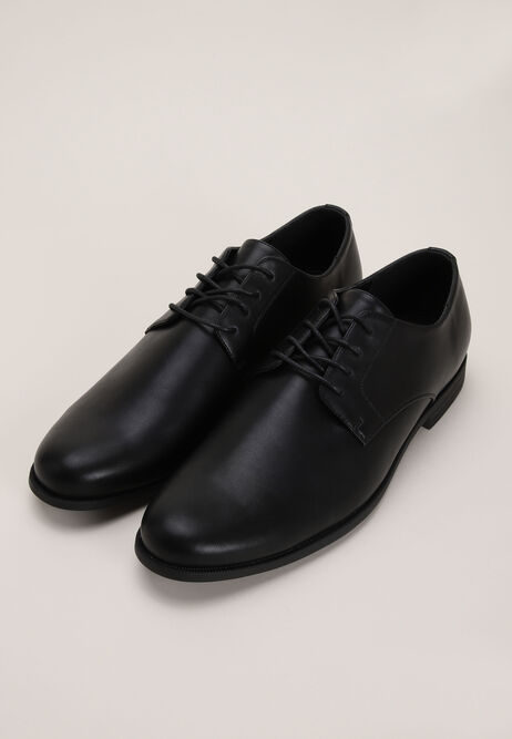 Mens Black Lace Up Derby Shoes