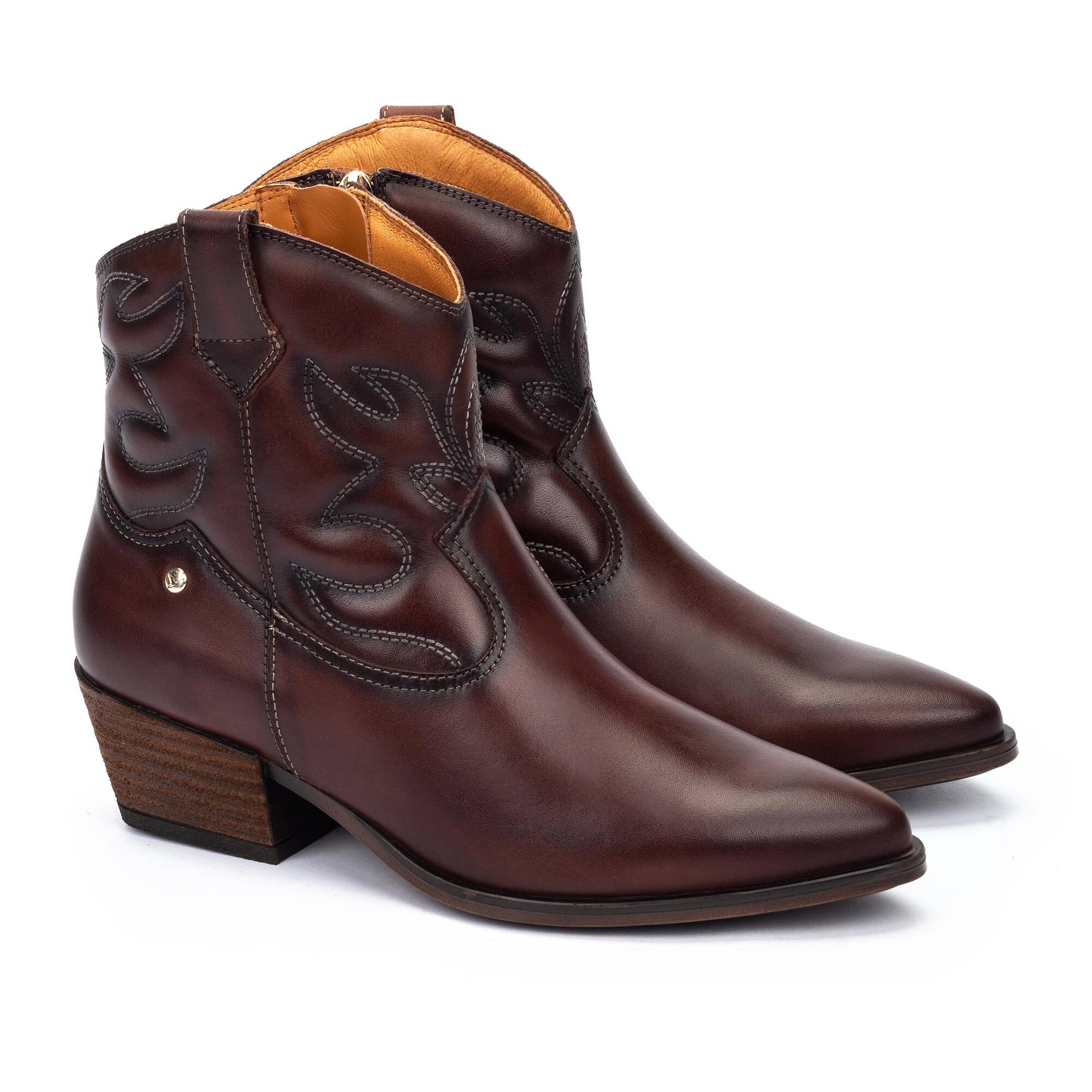 VERGEL - Botines de tacón con cremallera para mujer.
