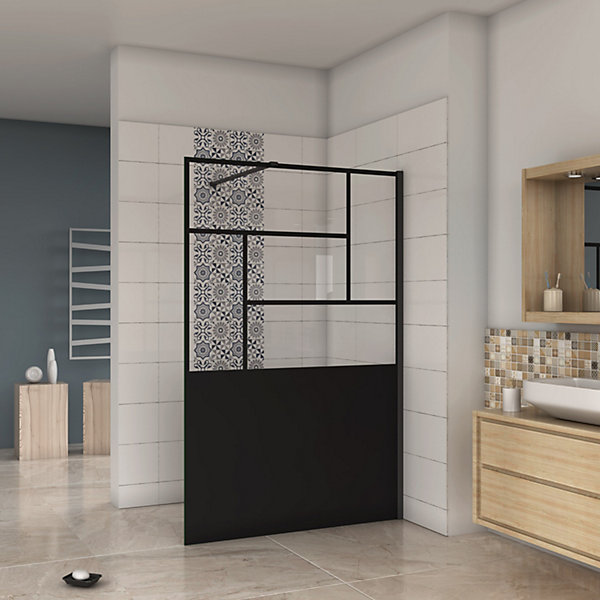 paroi de douche 120x200cm,avec une barre de fixation 90cm,en 8mm verre anticalcaire,Paroi douche italienne,Conception et intimité
