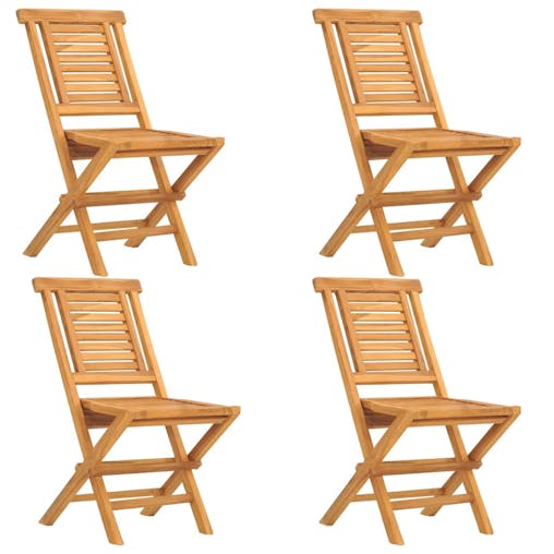 NNEVL Folding Garden Chairs 4 pcs 47x63x90 cm Solid Wood Teak
