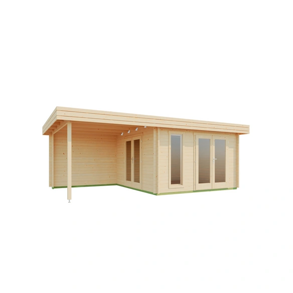 Blockbohlenhaus »Anders«, BxHxT: 6688 x 233, 7 x 414, 8 cm (Außenmaß inkl. Dachüberstand)
