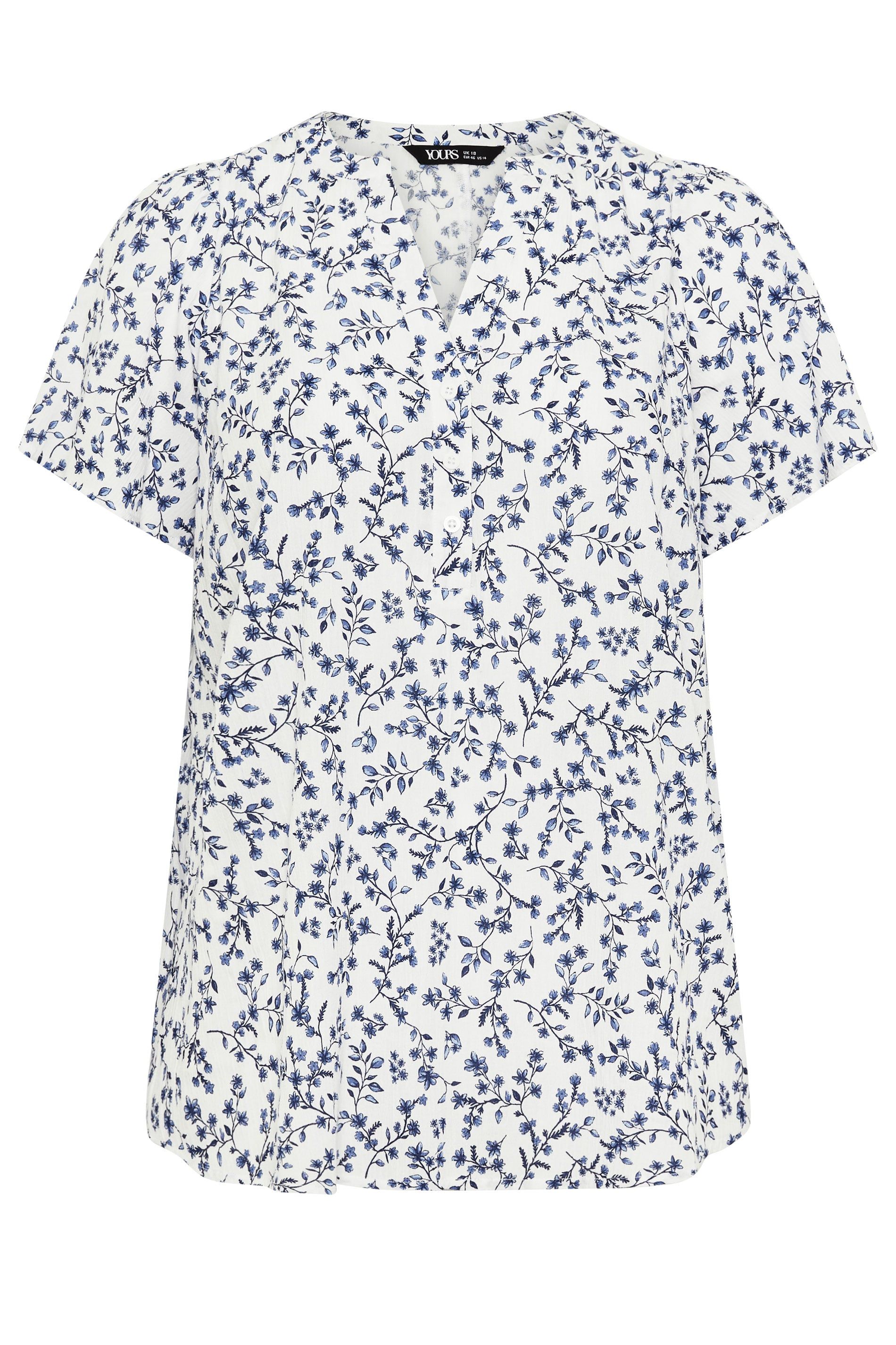 Yours Ditsy Floral Notch Neck Top
