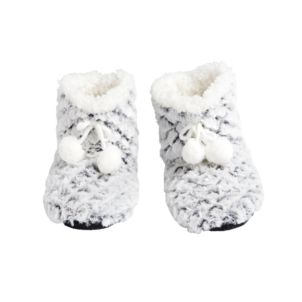 Chaussons bottes nid d'abeille à pompons T36 à T41