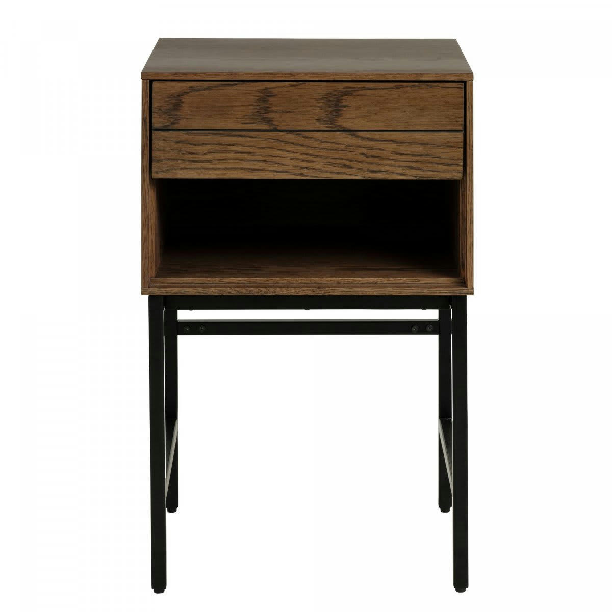 BLAZZERS - Table de chevet en bois de chêne et métal